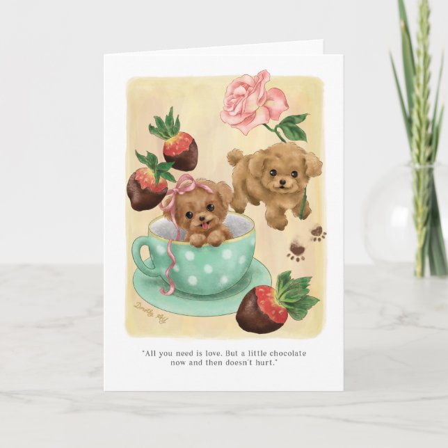 Carte Valentin d'amour de chiot (Devant)