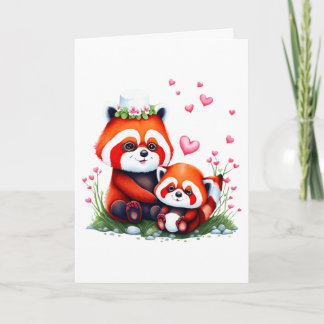 Carte Valentin de panda mignon
