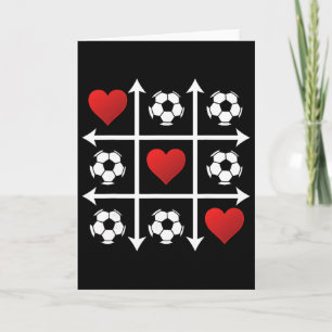 Carte Valentin Footballeur Cœur Tic Tac Toe Amour Joueur