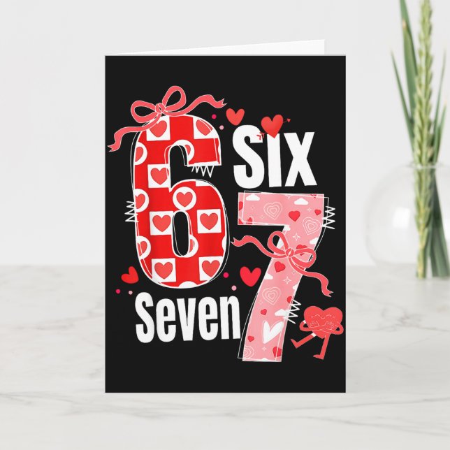 Carte Valentine 67 Six Seven Heart Coquette Bow Valentin (Devant)