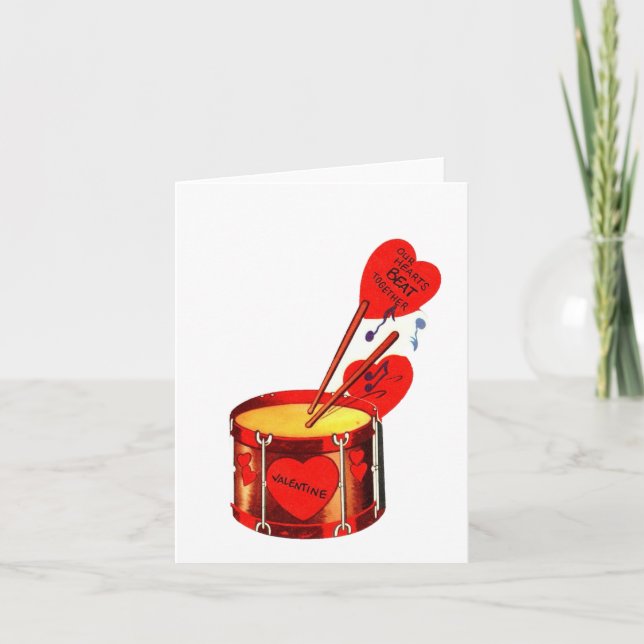 Carte Valentine à tambour vintage (Devant)