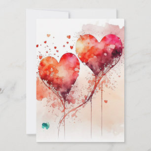 Carte Valentine Avec Deux Coeurs Rouges