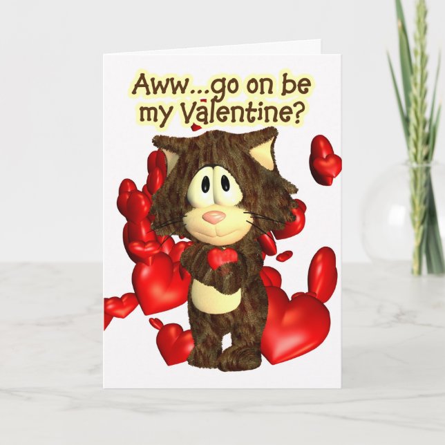 Carte Valentine Avec Oh So Cute Cat (Devant)