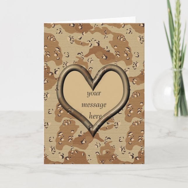 Carte Valentine Camo Désert - Customisée (Devant)