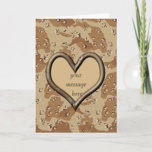 Carte Valentine Camo Désert - Customisée