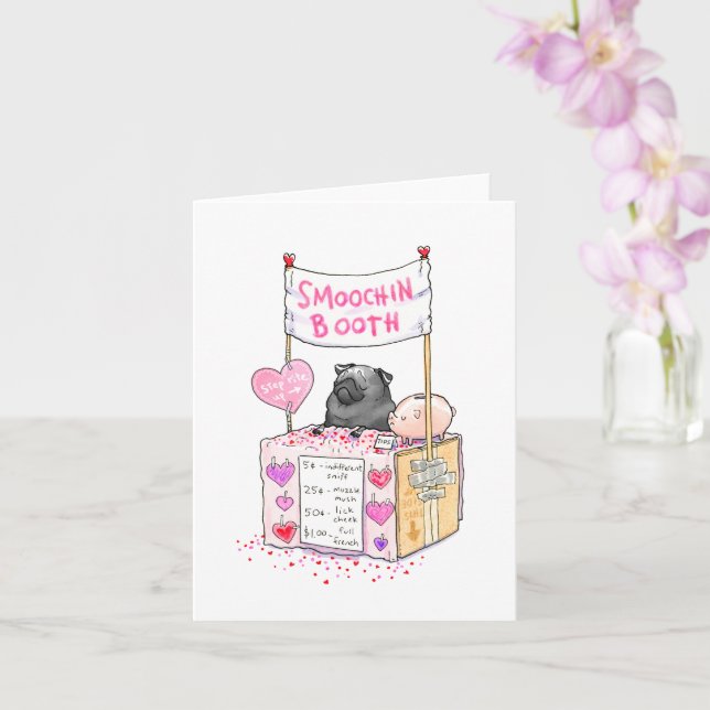 Carte Valentine carlin noir Smoochin' Booth (Orchidée)