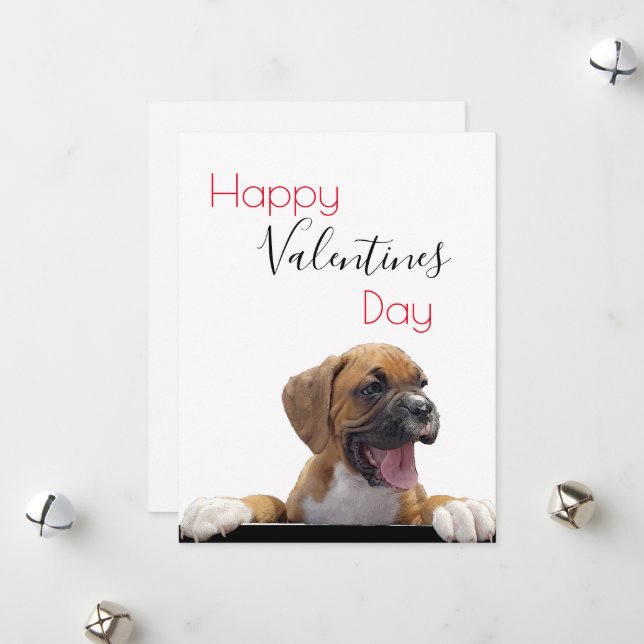 Carte Valentine Chien Personnalisé (Devant/Arrière en situation)
