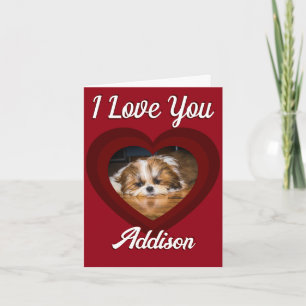 Carte Valentine coeur shih tzu love Nom photo personnali