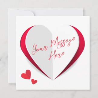 Carte Valentine Cute Paper Hearts Script