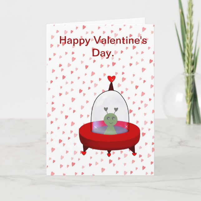 Carte Valentine de soucoupe volante (Devant)