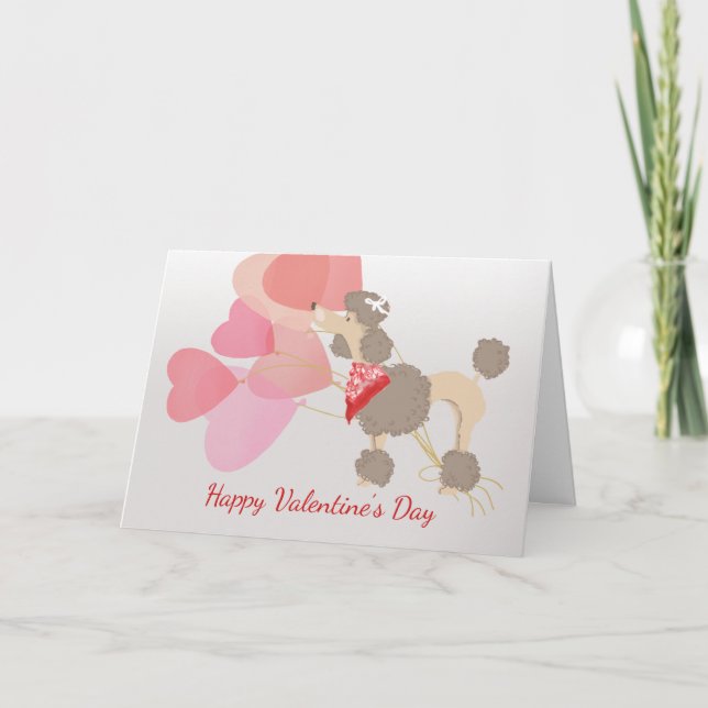 Carte Valentine de votre chien de caniche Brown (Devant)