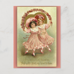 Carte Valentine Deux Filles Dansant