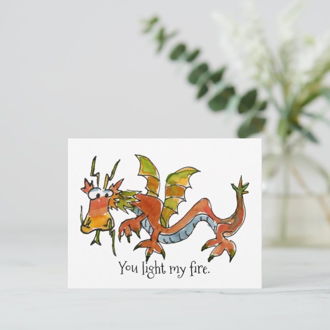 Carte Valentine Dragon-Vous Allumez Mon Feu (Debout devant)