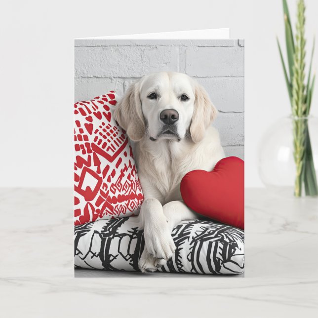 Carte Valentine Golden Retriever (Devant)