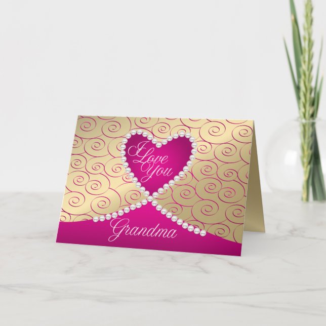 Carte Valentine Grandma Pearles personnalisée (Devant)