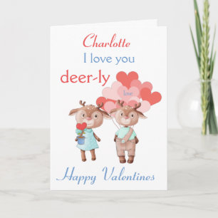 Carte Valentine Je t'aime Deer-ly