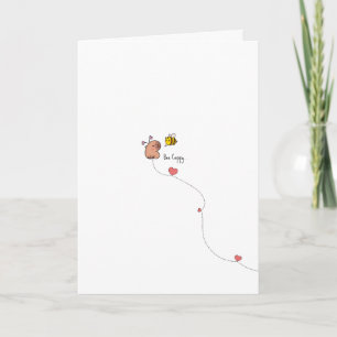 Carte Valentine Kawaii Capybara Bee Pun
