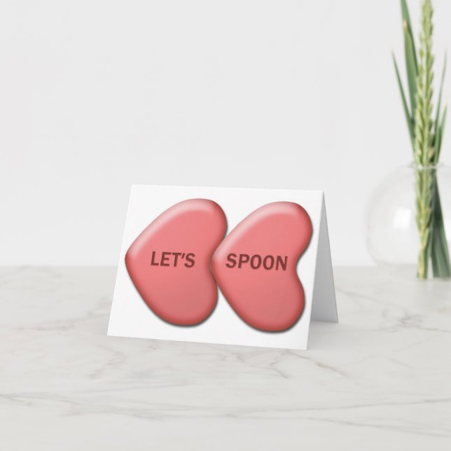 Carte Valentine "Let's Spoon" (Devant)