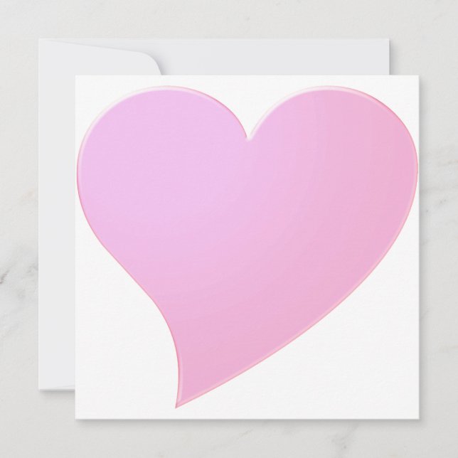 Carte Valentine moderne de grand coeur rose pâle (Devant)