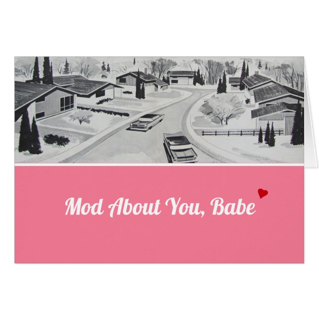 Carte Valentine Moderne du milieu du siècle (Devant horizontal)