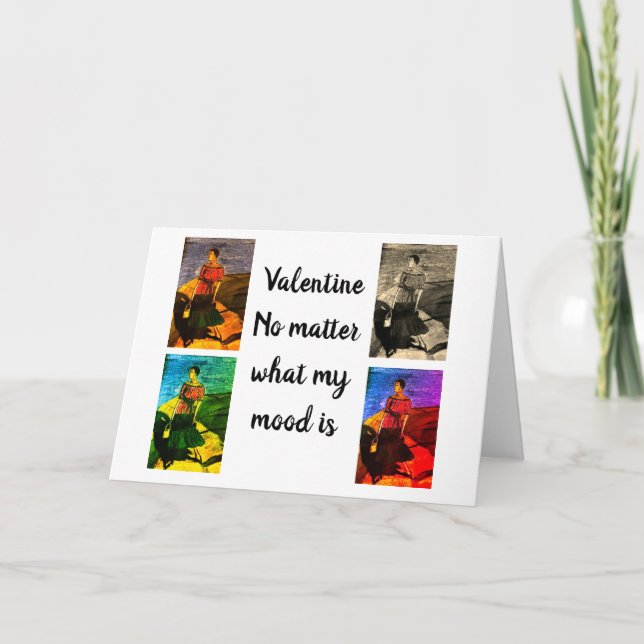 CARTE VALENTINE NEGRO FEMME SUR LE PONT (Devant)