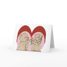Carte Valentine Ours Fuzzy