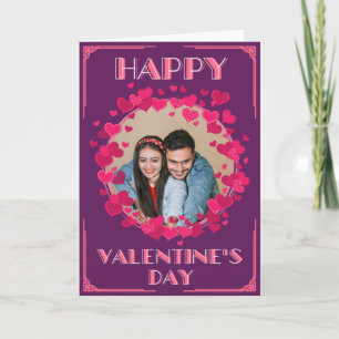 Carte Valentine personnalisée Coeurs roses