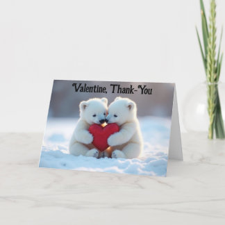 Carte Valentine Polar Bear Cubs Greeting Card