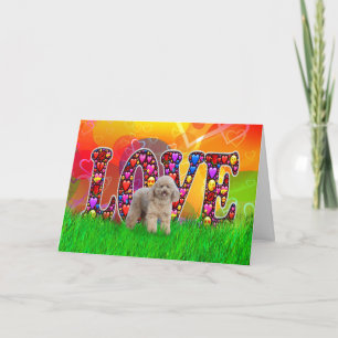 Carte Valentine pour chien de caniche Tan