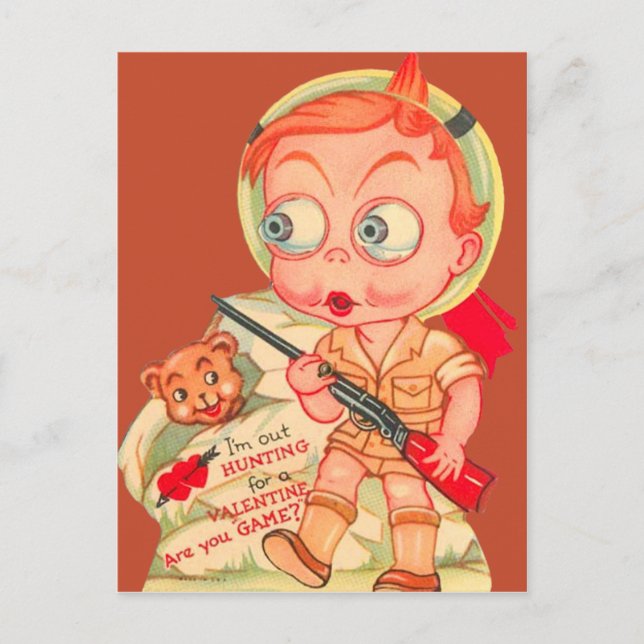 Carte Valentine pour ours Retro vintage (Devant)