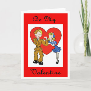 Carte Valentine pour soldat et fille militaire