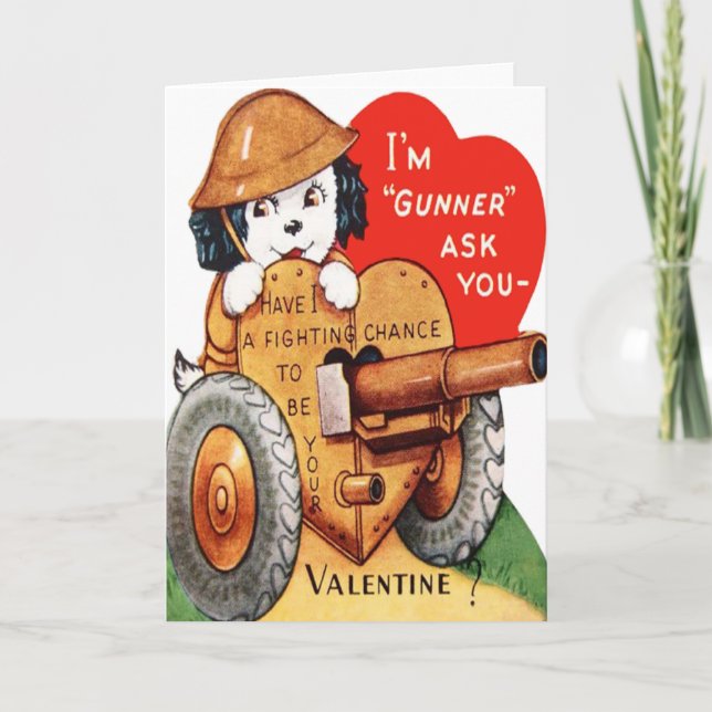 Carte Valentine Pup Militaire (Devant)