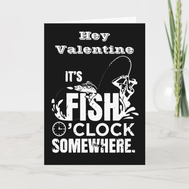 CARTE VALENTINE "REGARDONS-NOUS" L'AMOUR PÊCHEUR (Devant)