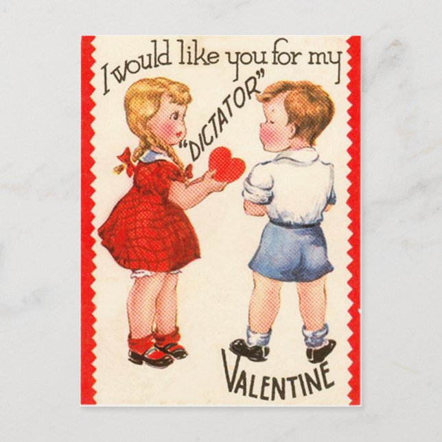 Carte Valentine Retro vintage "Dictateur" (Devant)
