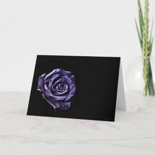 Carte Valentine rose bleu violet