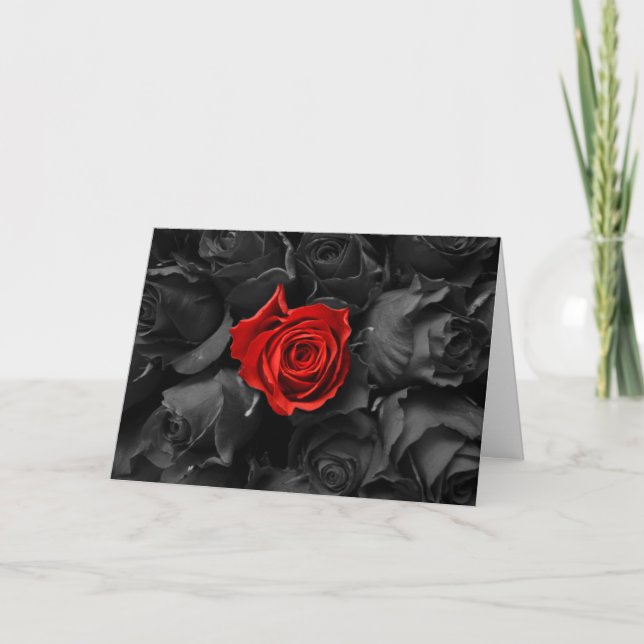 Carte Valentine Rose couleur Burn (Devant)