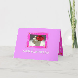 Carte Valentine Rose Kitty & Tea
