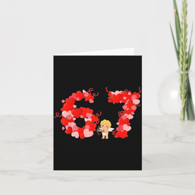 Carte Valentine’s Day Hearts 67 Meme Six Seven 6 7 Cute  (Devant)