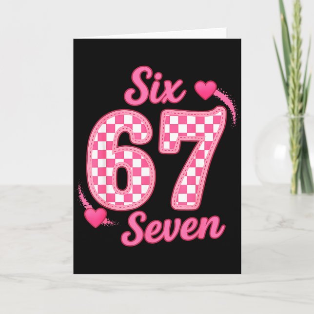 Carte Valentine Six Seven Funny 67 Meme Gen Alpha Slang  (Devant)