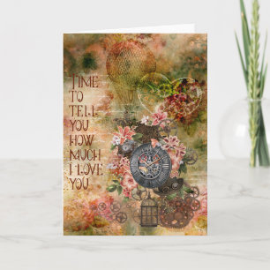 Carte Valentine Style Vintage Steampunk - Vide