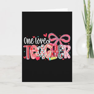 Carte Valentine Un Professeur Aimé Cœur Coquette Arc Fil