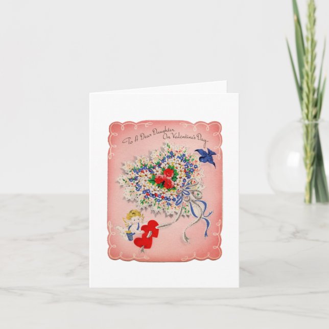 Carte Valentine vintage pour fille (Devant)