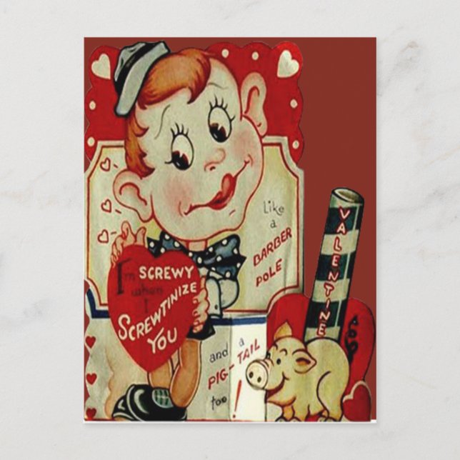 Carte Valentine vintage Retro Crazy Man (Devant)