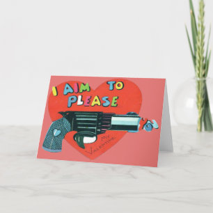 Carte Valentine vintage Retro Gun