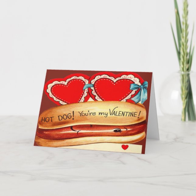 Carte Valentine vintage Retro Hot Dog (Devant)