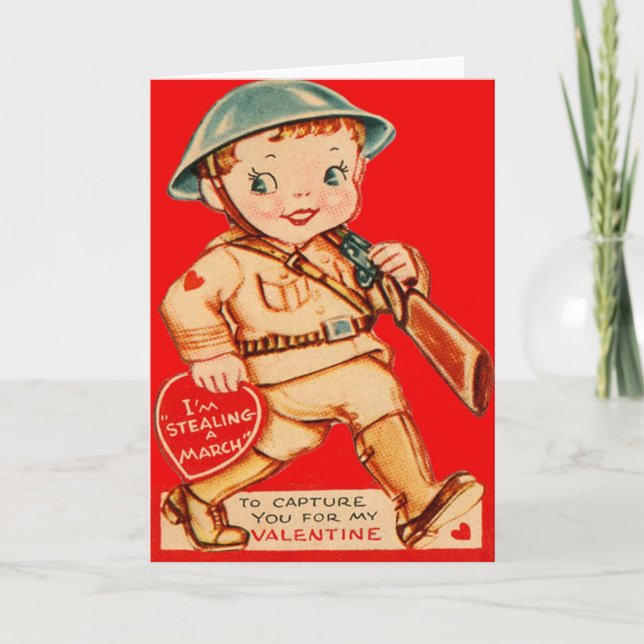 Carte Valentine vintage Retro Marching Soldier (Devant)