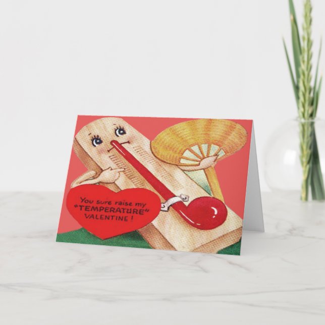 Carte Valentine vintage Retro Thermometer (Devant)