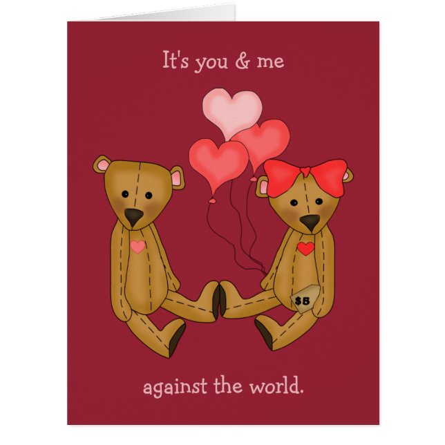Carte Valentine vous et moi Nounours (Devant)