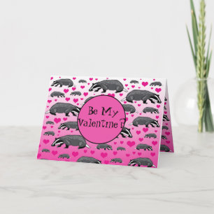 Carte Valentines Badger personnalisée