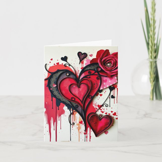 Carte Valentines Coeur Gothique (Devant)